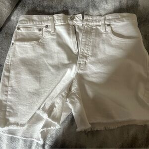 Madewell High Rise White Denim Shorts 30